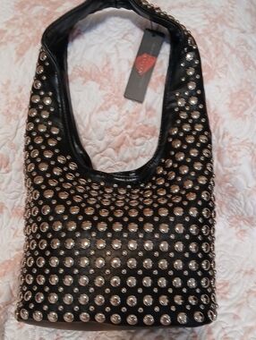 Black Studded Shoulder Bag